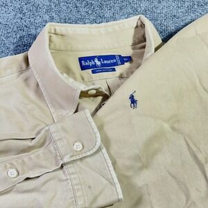 Polo Ralph Lauren Shirt Men's 2XL Brown Canvas Workwear Outdoors Western Cowboy